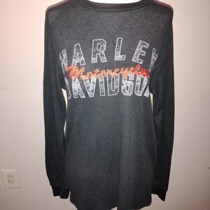 Harley-Davidson Black Tee with Red and White Shield Logo